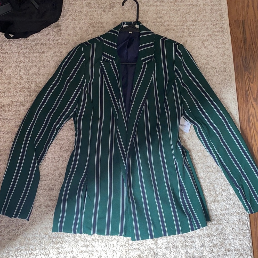 Never Worn Green Stripped Blazer